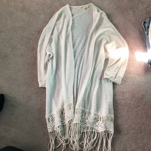 Fringe bohemian cardigan Painted Threads